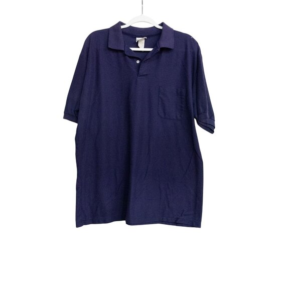 Mens Saddlebrook 2XL Navy Polo Shirt Short Sleeve Lightweight Soft Cotton Blend - Picture 1 of 6